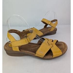 Clarks Artisan Canary Yellow Strappy Leather Sandals Shoes 8.5M